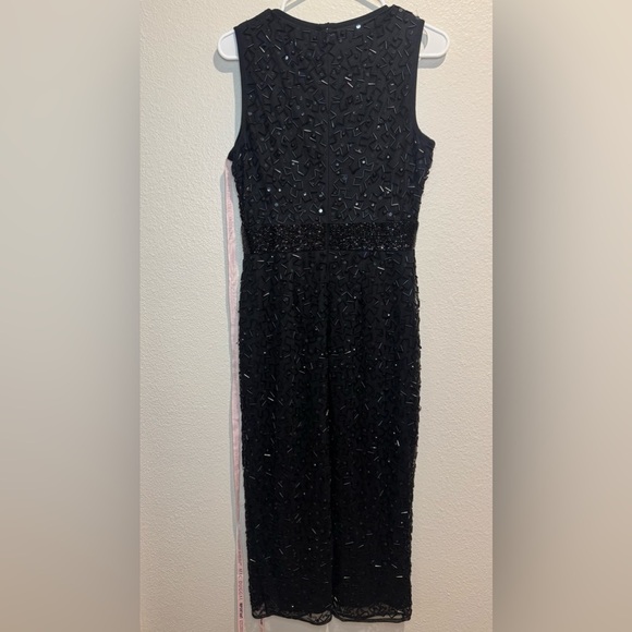 NWOT Mac Duggal Geometric Embellished Sleeveless A Line Black Dress Size 6 #8210 - Picture 10 of 12